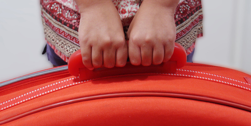 Kid Holding Suitcase