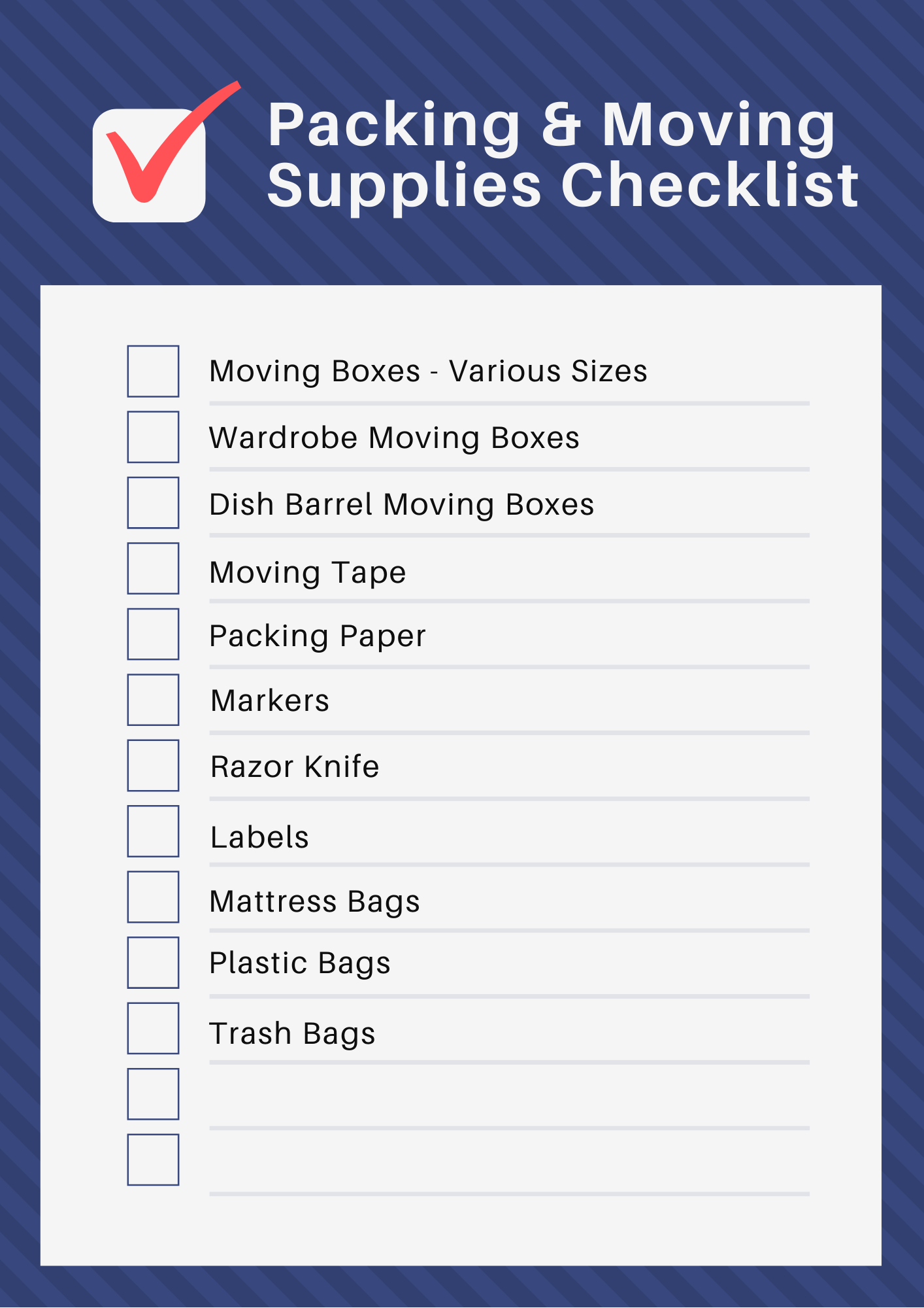 Comprehensive LIST Of Essential Moving Packing Supplies