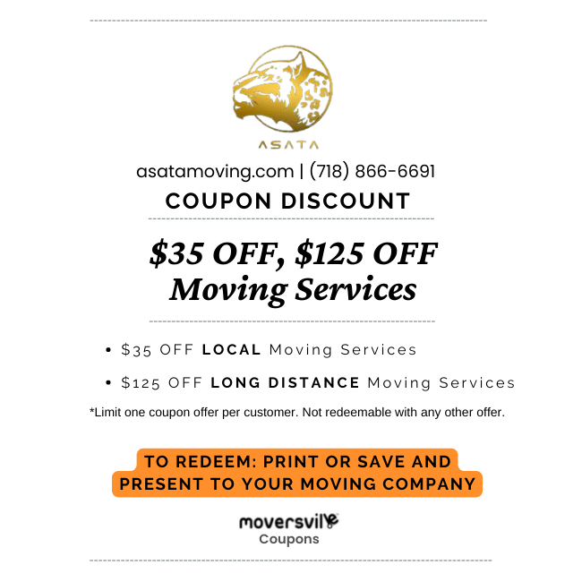 Asata Moving NYC Coupon