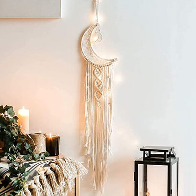 Hanging Macrame Moon