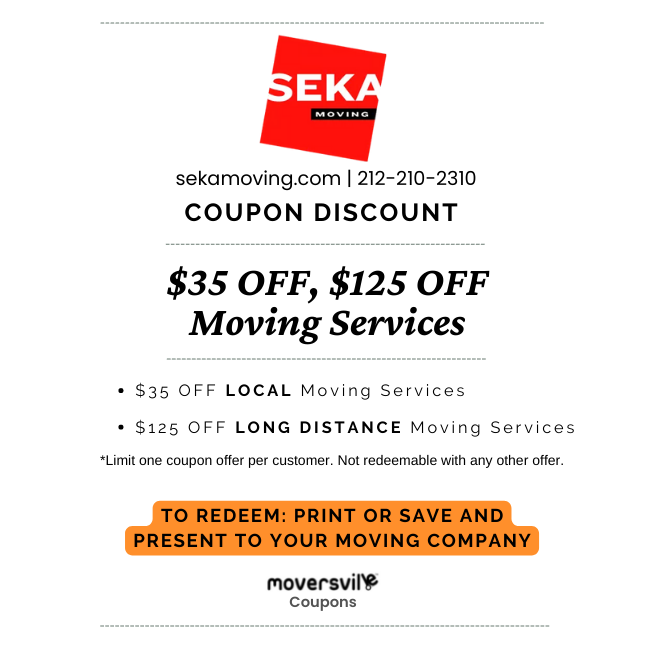 Seka Moving NYC Coupon